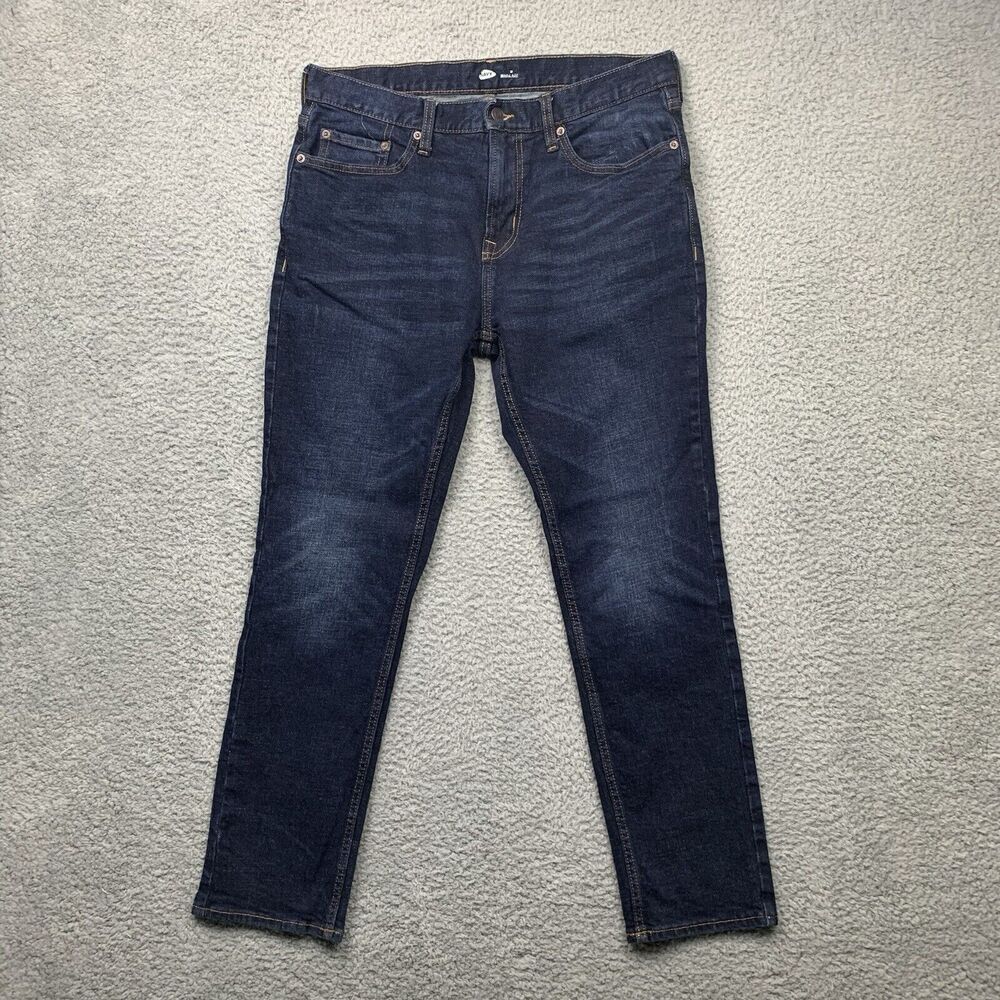 Old Navy Jeans Mens 33 Blue Built In Flex Stretch Slim Straight Leg Denim